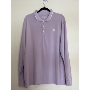 Coolibar Men's Purple Erodym Long Sleeve Golf Polo UPF 50+ Sz XL